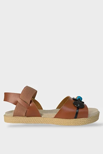 Liger Elastic Bead Detailed Casual Women's Sandals Taba - Black