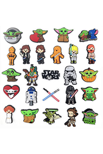 Choice 25PCS 8-55PCS Star Wars Shoe Charms Colorful PVC Clog Buckle Decorations DIY Craft Supplies Party Fa
