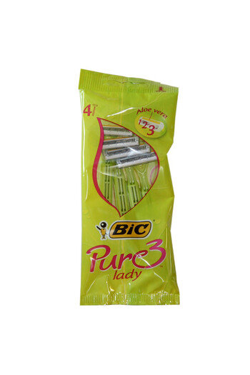 Bic Bic Pure 3 Lady Aloe Vera Razor, 4 pieces
