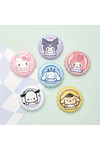 Miniso 6pcs 6pcs Set of Sanrio Bottle Cap Cute Kuromi & Cinnamoroll Shoe Charms Detachable ABS Charms for C