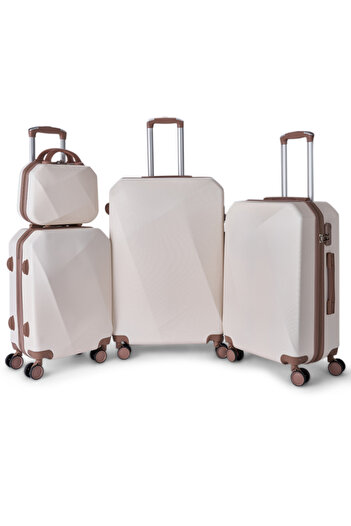 LİMRA Limra Luggage Set of 4 Wheeled Suitcases with Hard and Strong Design, Sizes 28-24-20-12 Inch