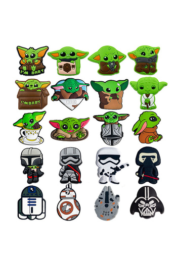 Choice 20pcs 8-55PCS Star Wars Shoe Charms Colorful PVC Clog Buckle Decorations DIY Craft Supplies Party Fa
