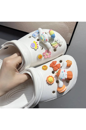 Miniso Excluding shoes Cinnamoroll Pumkin Character 3D Shoes Charms Decorations DIY Favorite Sandal