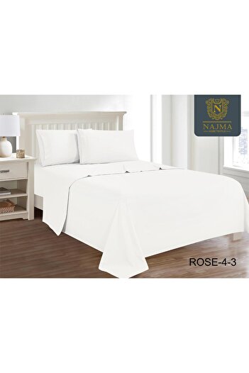 Rose 4-piece plain microfiber double bed sheet
