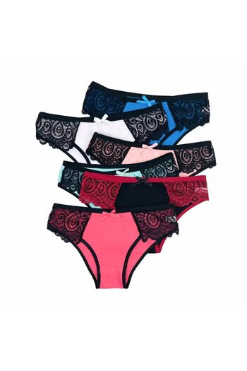 delis Set 6 perechi de chiloti pentru dama, CH070, Multicolor