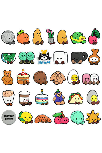 Miniso 31pcs a set 31Pcs food fruit Series Shoe Charms Plush Toy Shoes Accessorie Decoration Panda Clog San