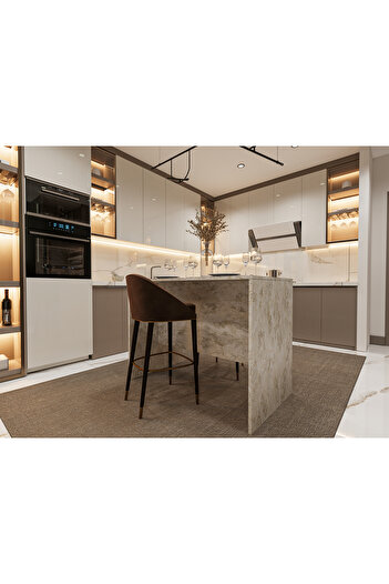 Asra Trend %100 MDFLAM 120cm Mutfak Adası Yemek ve Bar Masası MA-03