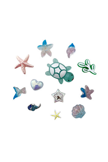 Choice 12pcs per bag 12pcs Summer Beach Style Starfish Sparkling Cute Charms Shoe Decoration Suitable For C