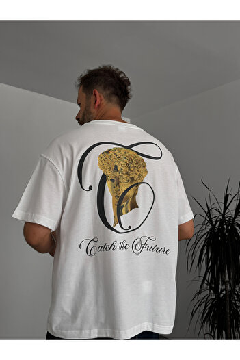 BYBASICMAN White Back Printed Future T-Shirt C-063