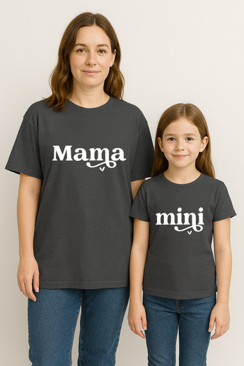 SVART WEAR Mama Mini Mother Daughter Matching T-Shirt Set T-Shirt Twin Mother Daughter Oversize (Single)