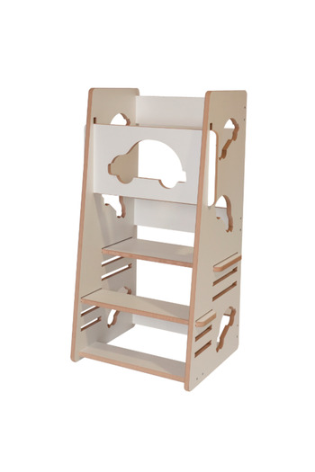 BRUNOSHOP.RO Learning tower - white car learning tower