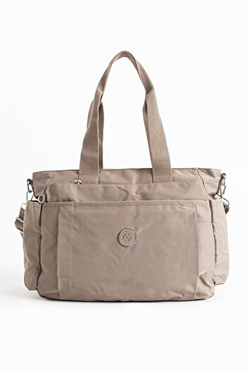 VESSARA Women's Large Size 5-Compartment Waterproof Satin Fabric Crossbody and Shoulder Strap Bag