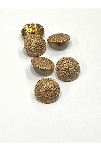 karantuhafiye Bombeli Antique Gold Floor / Metal Button / 2.3 cm / Set of 6 / (M03092)/ Milky Coffee