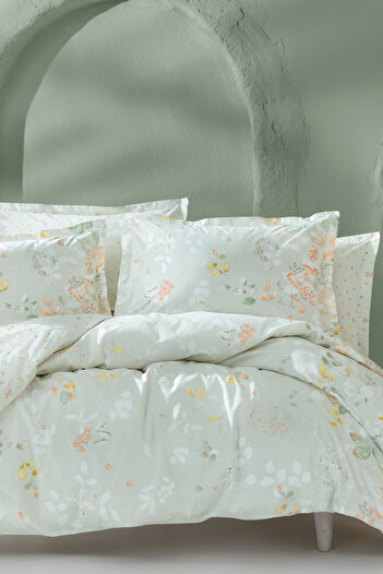 Yataş Merri Single Ranforce Duvet Cover Set - Green