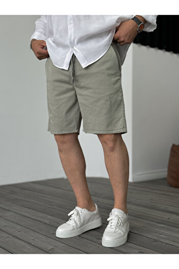 BYBASICMAN Khaki Lycra Chino Shorts Df-2407