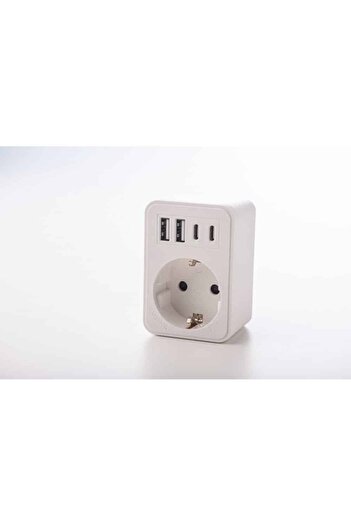 Strohm Adaptor simplu 1xSchucko, USB 2xTypeA + 2xTypeC, 16A, 250W, white SM-A-CGZB1U1