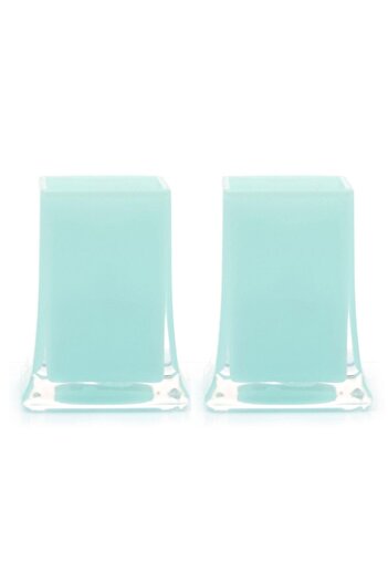 Bosphorus 2 Pieces Pen Holder Ice Blue Color Office Supplies 6X6X10Cm 300ml