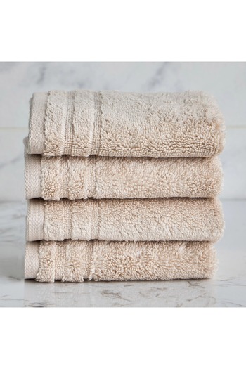 Generic Egyptian 4-Piece 600 GSM Cotton Fingertip Towel Set - 30x30 cm