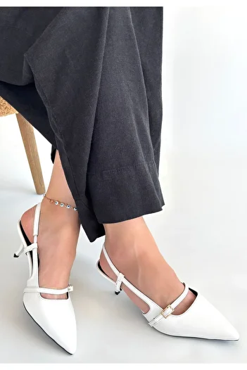 Erbilden Darina white skin high heeled shoes