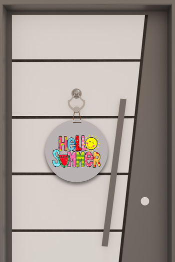 Dormot Digital Print Gray, Standard, Colorful Hello Summer Themed, Door Ornament, Wall Ornament