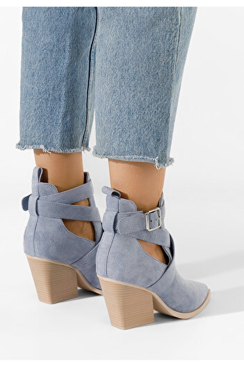 B T Shoes Γυναικεία Μποτίνια Rayana Γαλάζιο