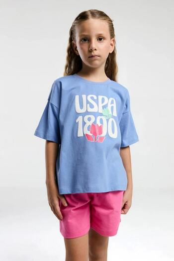 U.S. Polo Assn. Kids U.S. Polo Us2096-4 Girls Shorts Set