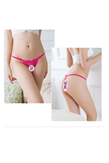 QGC Sexy pearl thong panties, one size fits all, red