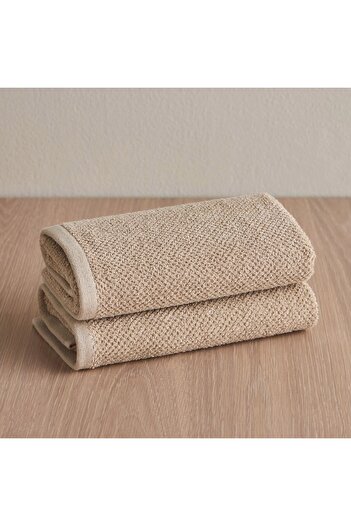 Generic Estella Popcorn 2-Piece 420 GSM Turkish Cotton Hand Towel Set - 40x70 cm