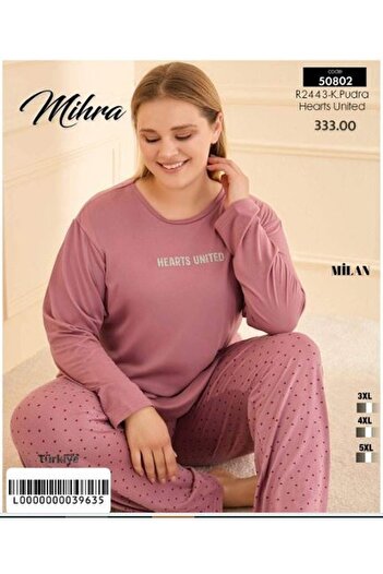 Mihra Milan Basic Yumuşak Dokulu Büyük Beden Kadın Pijama Takımı