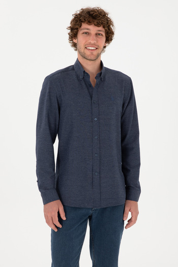 U.S. Polo Assn. Erkek İndigo Uzun Kollu Basic Gömlek 50316723-VR028