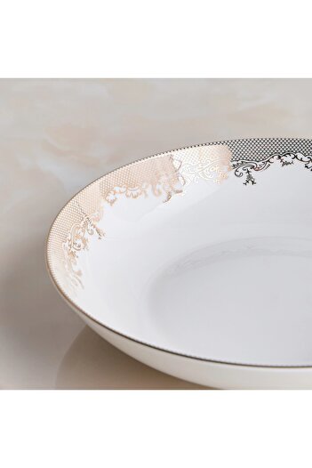 Generic Malika Porcelain Soup Plate - 22 cm