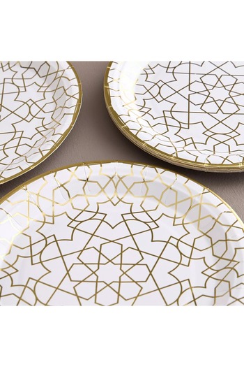 Generic Geo 10-Piece Disposable Side Plate Set - 23 cm