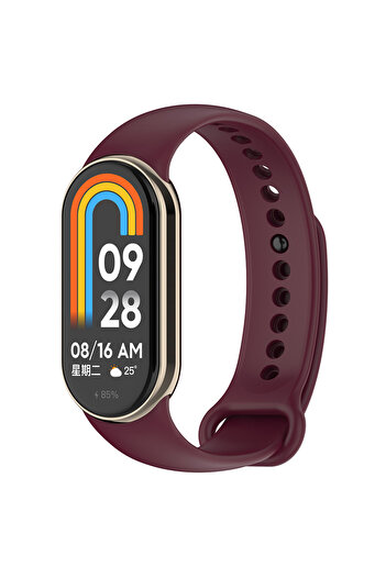 Good Case Xiaomi Mi Band 8 Compatible Classic Silicone Cord Dark Red