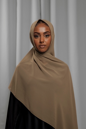 Ophelia Caramel chiffon shawl by