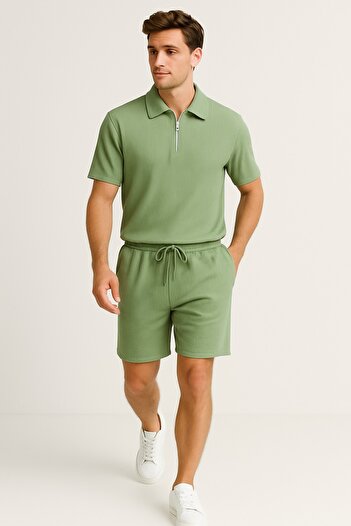 STITCH by MH Mens POLO Zipper Co-ord Shirt set