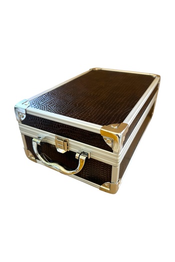 Lionesse 583 Metal Accessories and Makeup Bag Brown