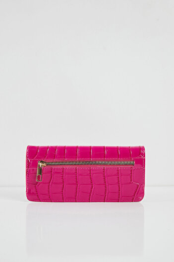 Arma Life Women's Embossed Patterned Faux Leather Fuchsia Handbag