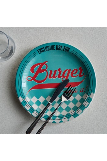 Generic Burger Ceramic Plate - 26 cm