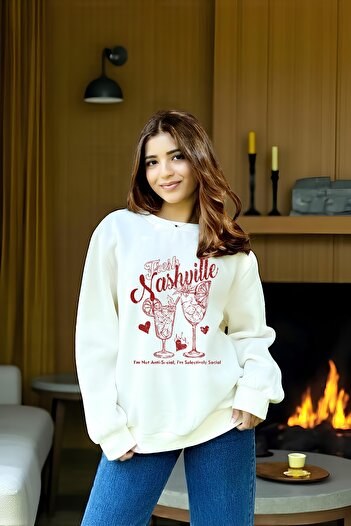 sole stories Μακρυμάνικο φούτερ με στάμπα Premium Oversize Cut
