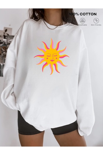 sole stories Μακρυμάνικο φούτερ με στάμπα Premium Oversize Cut