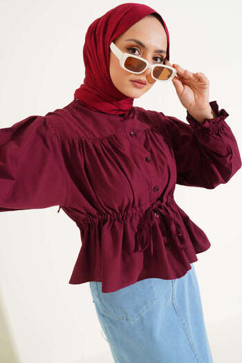 MODA Short Shirt with Drawstring Waist Skirt
