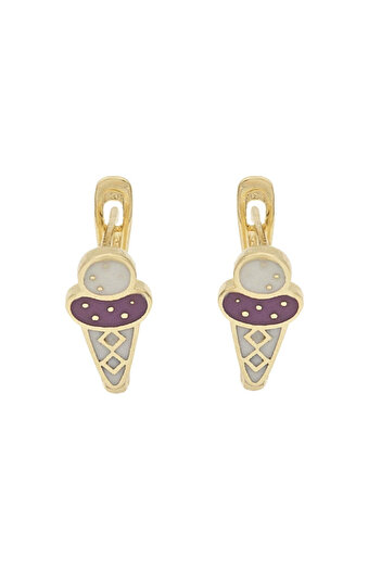 Bijuteria SORELLY 14k Gold Earrings for Kids Ice Cream