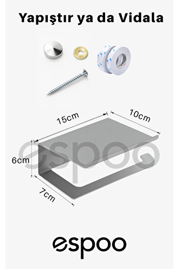 Espoo Design Telefon Raflı Paslanmaz Çelik Banyo Tuvalet Kağıtlığı Wc Kağıtlık Tuvalet Kağıdı Tutucu Askılığı