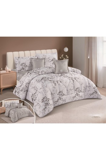 SNOOZYL مفرش سرير نفر ونص بتصميم مشجر الحاف بحشوة من المايكروفايبر مقاس 170*220 سم