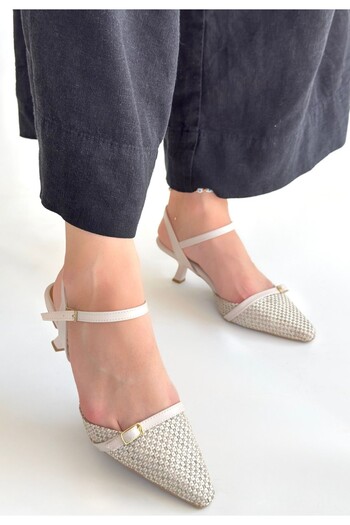 BESKAR Lanna beige skin high heeled shoe