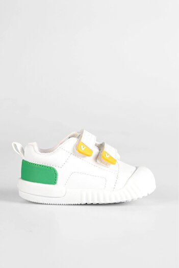 Vicco Forum Orthopedic Unisex Baby White/Green First Step Sneaker