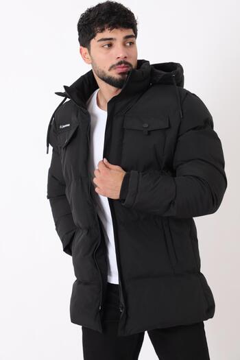 Stilkombin Long Puffer Coat with Chest Pockets and Fur Lining Pldp 2957_50456