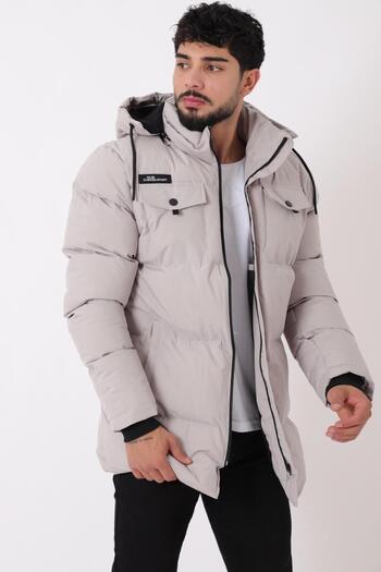 Stilkombin Long Puffer Coat with Chest Pockets and Fur Lining Pldp 2957_50456