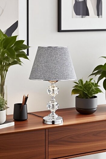 571 Store T Series Table Lampshade Metal and Glass Body Fabric Headboard