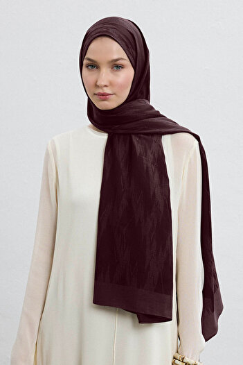 Qef Cotton Line Shawl Burgundy